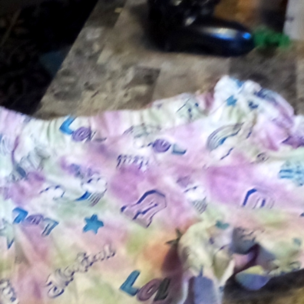 A pair of shorts with cute sayings on it like lol